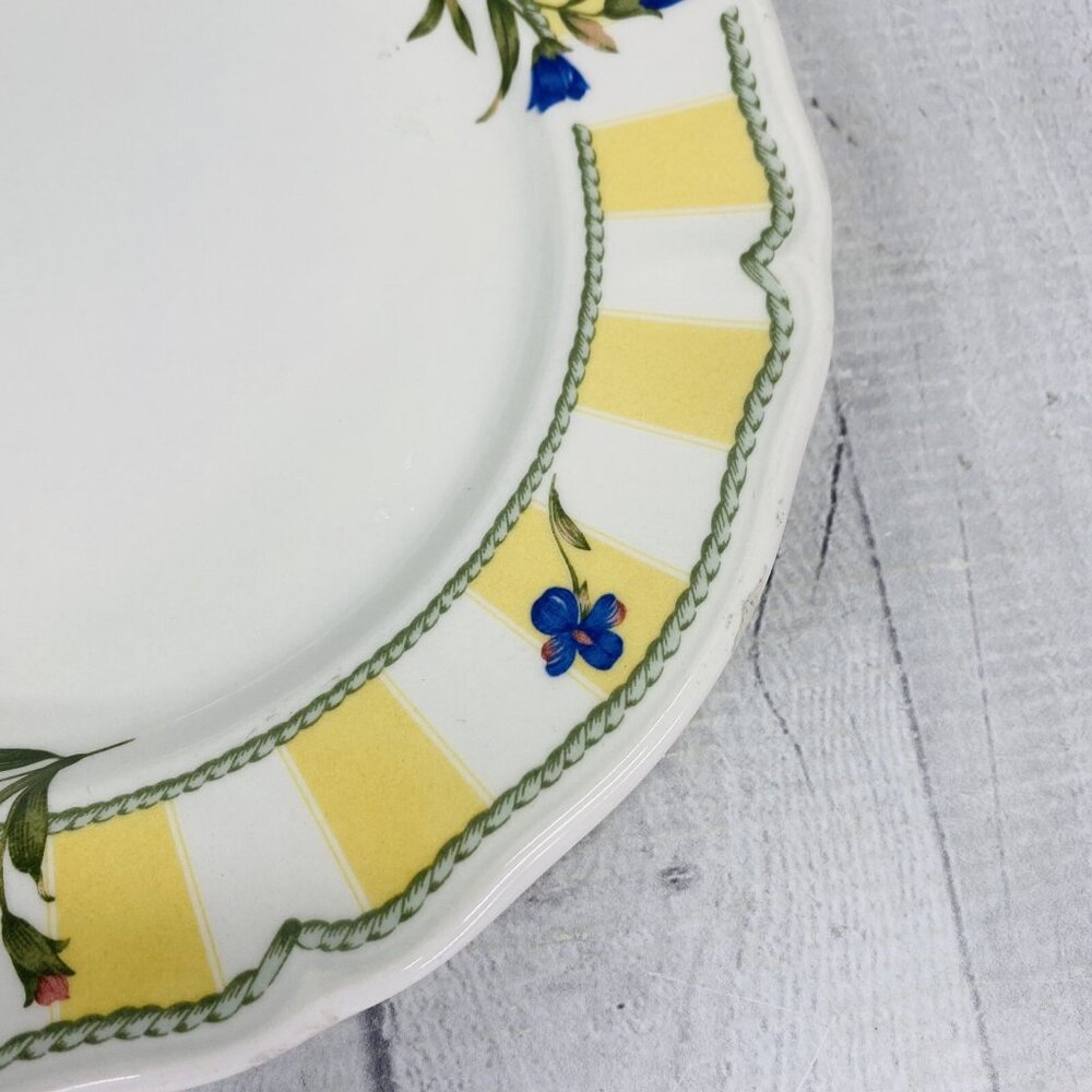 Noritake Homecraft SUMMER ESTATE Yellow Stripe Floral 8.5" Salad Plate Set of 3 - Picture 13 of 15
